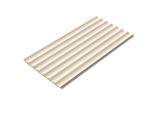 Soft Beige Curved-Rib 3D Wall Panel - side view