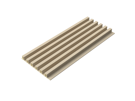 Light Sand Oak Equal-Groove 3D Wall Panel - Full Side View