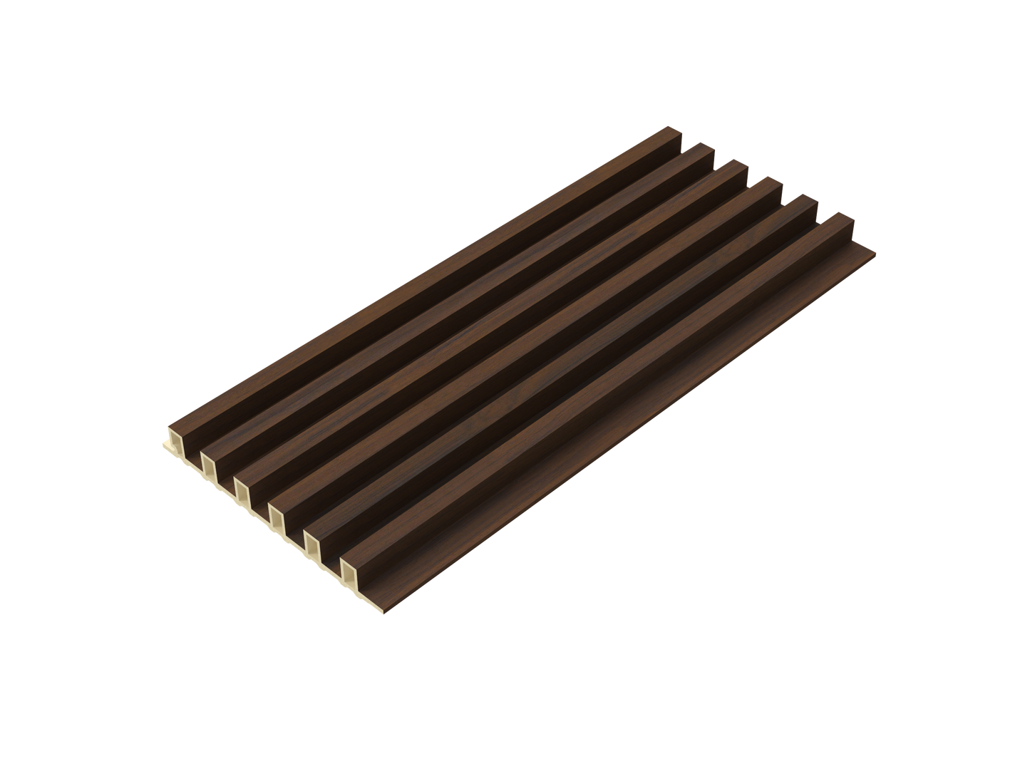 Espresso Walnut Equal-Groove 3D Wall Panel - Full Side View