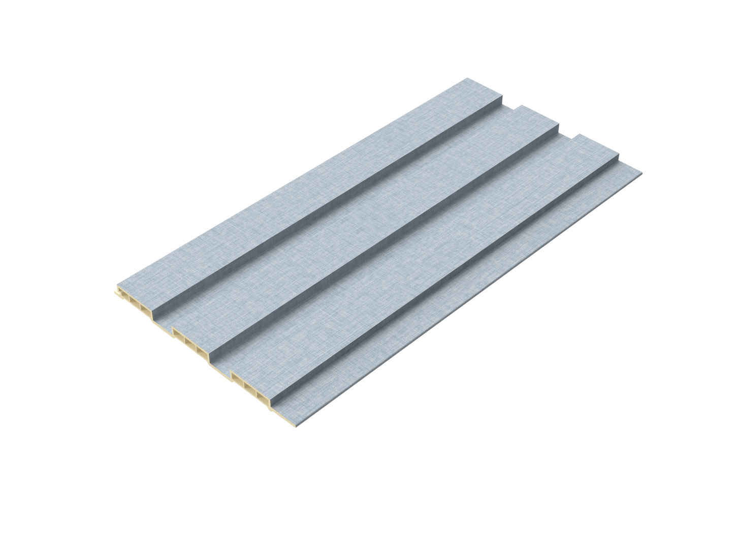 Nordic Fabric Triple-Groove 3D Wall Panel - Full Side View