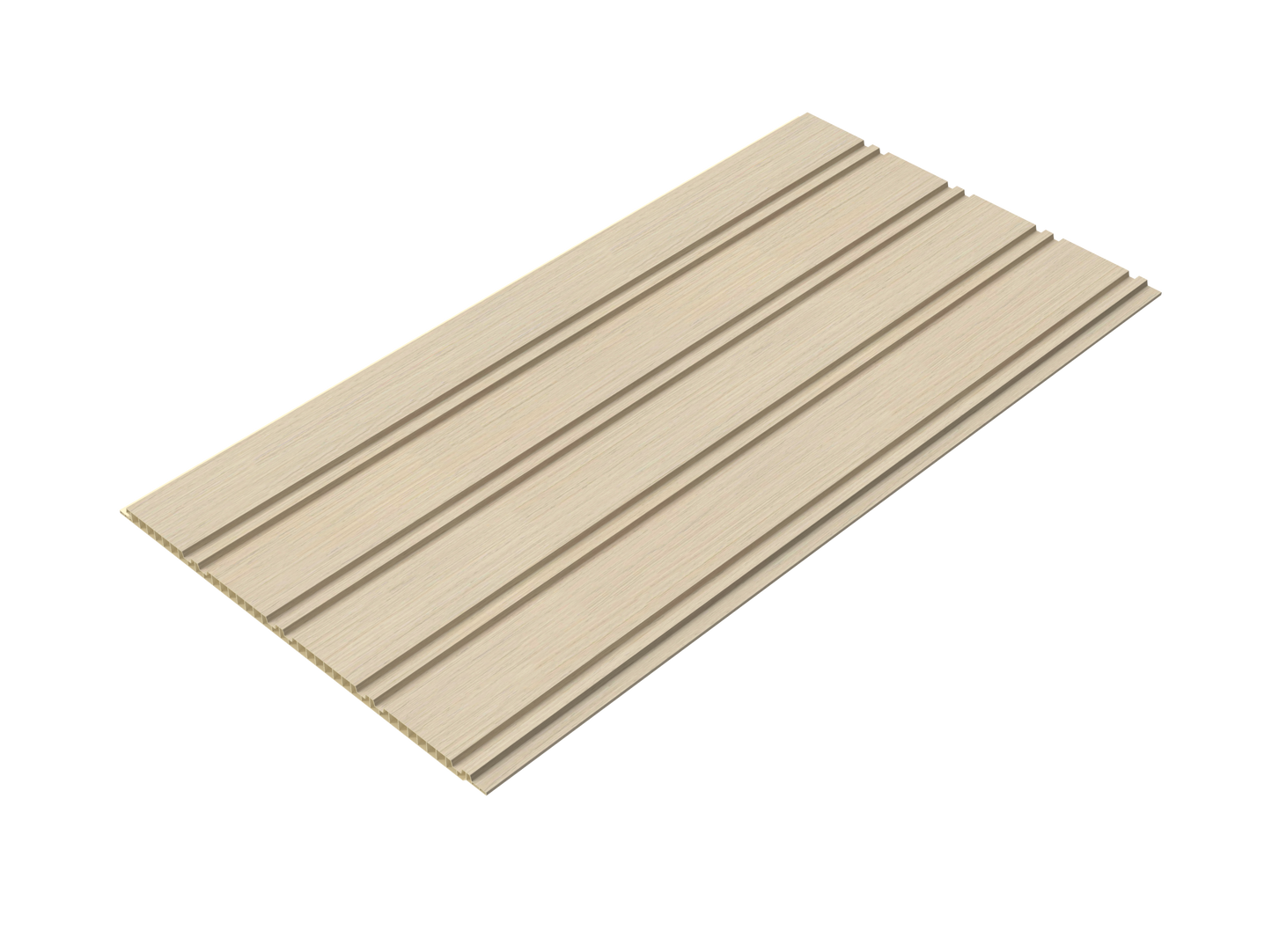 Blonde Timber Wide-Rib 3D Wall Panel - Full Side View