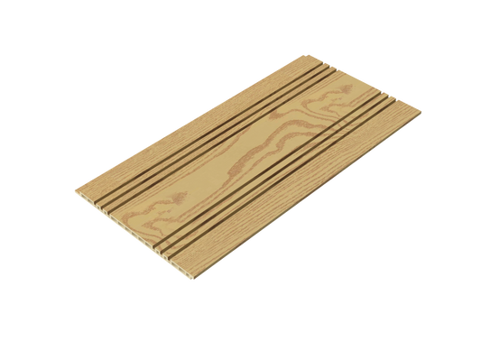 Natural Wood Slim-Groove 3D Wall Panel - Full Side view