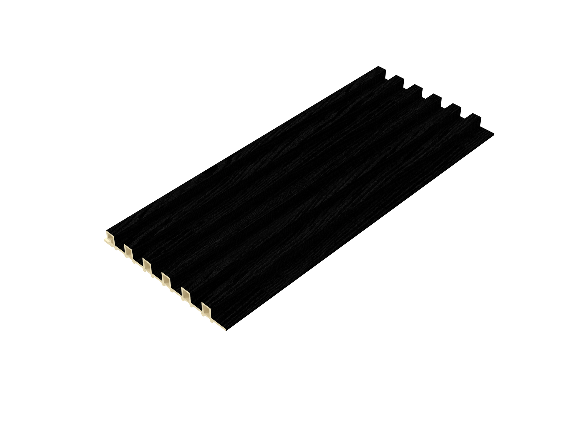 Midnight Equal-Groove 3D Wall Panel - Ful Side View