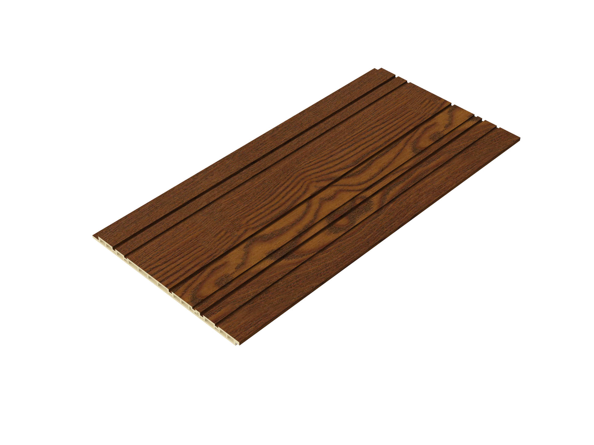 Chestnut Wood Slim-Groove 3D Wall Panel - Full Side View