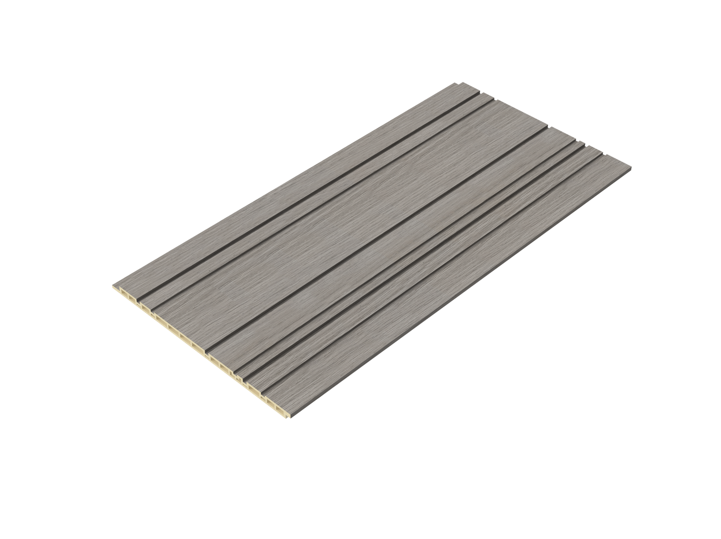 Ash Grey Slim-Groove 3D Wall Panel - Side Full View