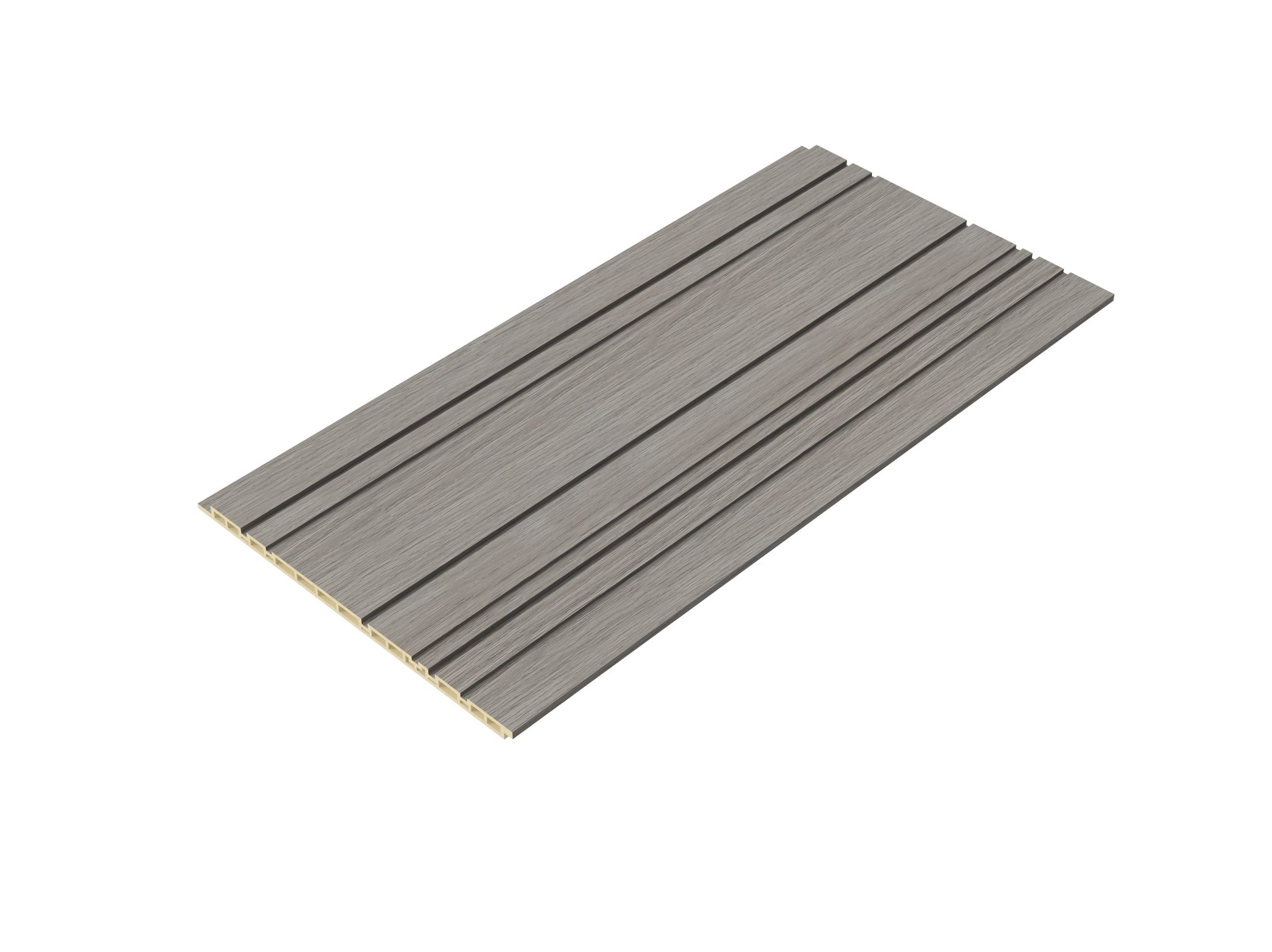 Ash Grey Slim-Groove 3D Wall Panel - Side Full View
