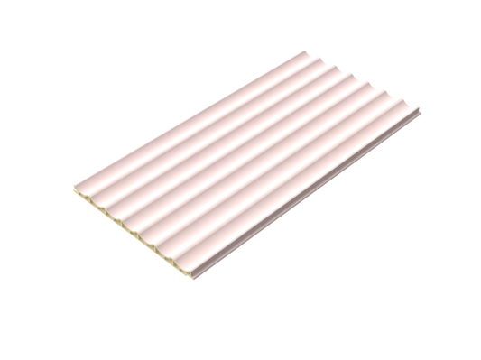 Blush Pink Curved-Rib 3D Wall Panel - Full Side View