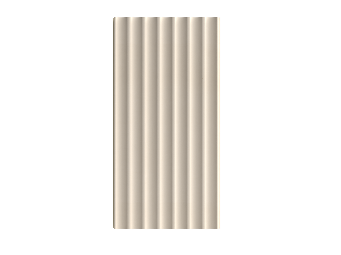 Soft Beige Curved-Rib 3D Wall Panel - 203 x 2900 x 12 mm