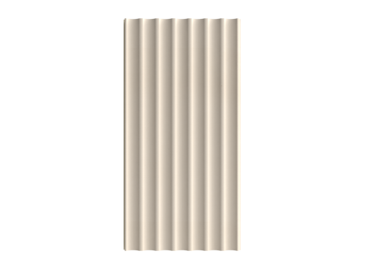 Soft Beige Curved-Rib 3D Wall Panel - 203 x 2900 x 12 mm