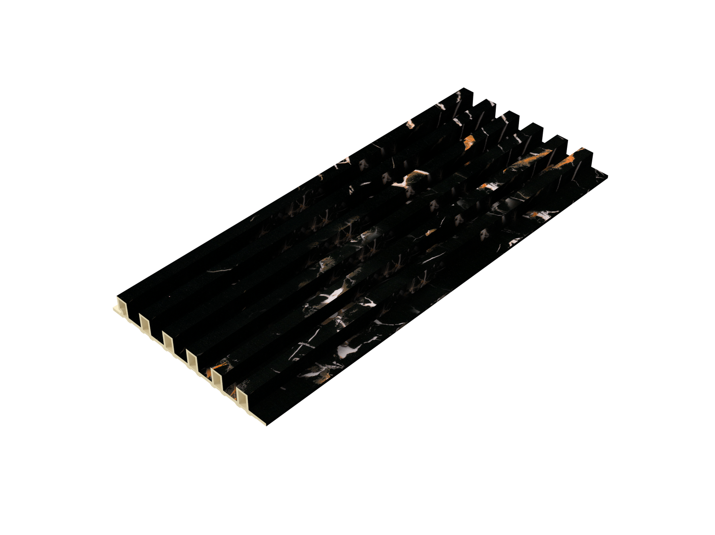 Noir Goldstone Equal-Groove 3D Wall Panel - Full Side View