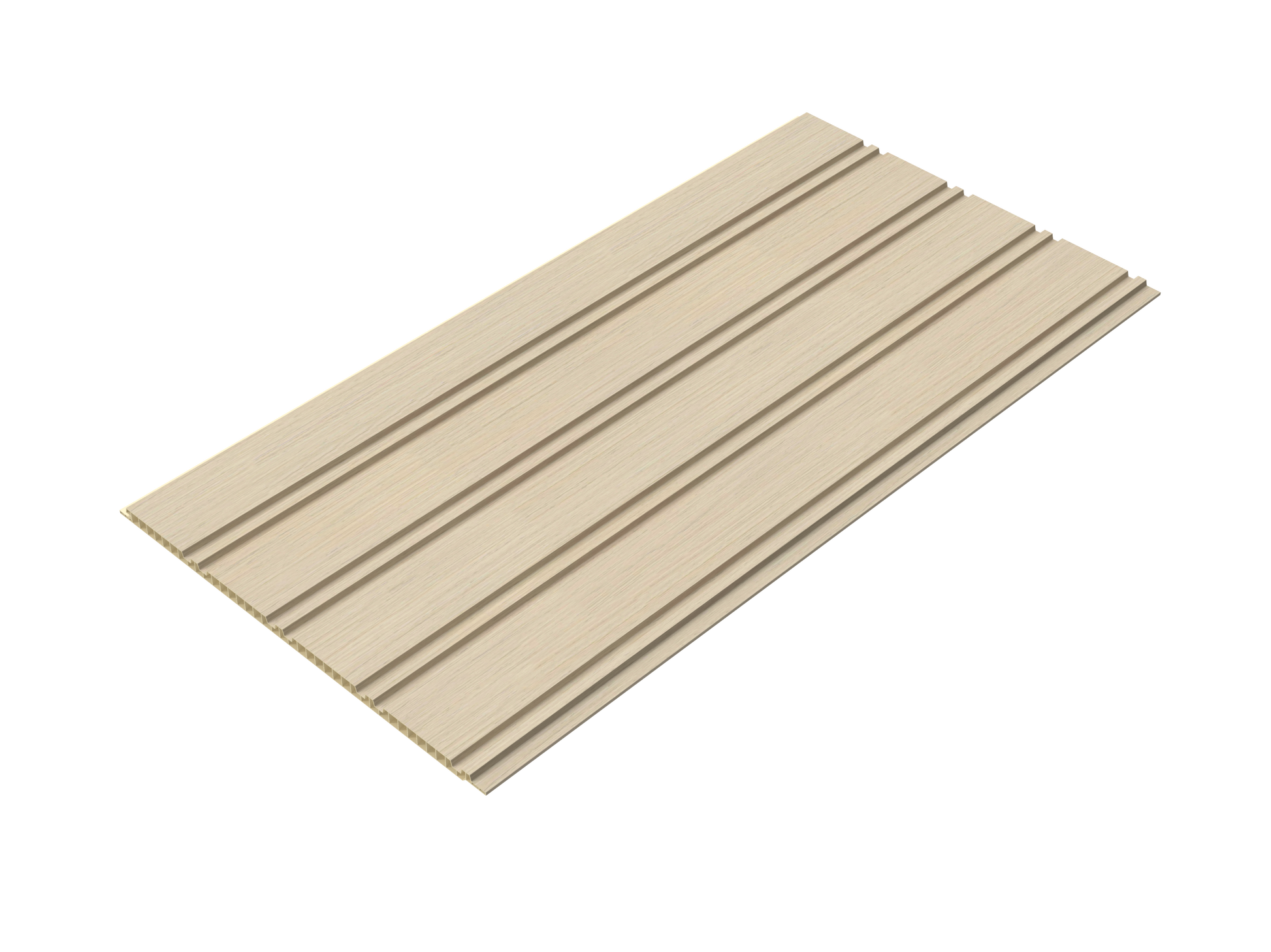 Blonde Timber Wide-Rib 3D Wall Panel - Full Side View
