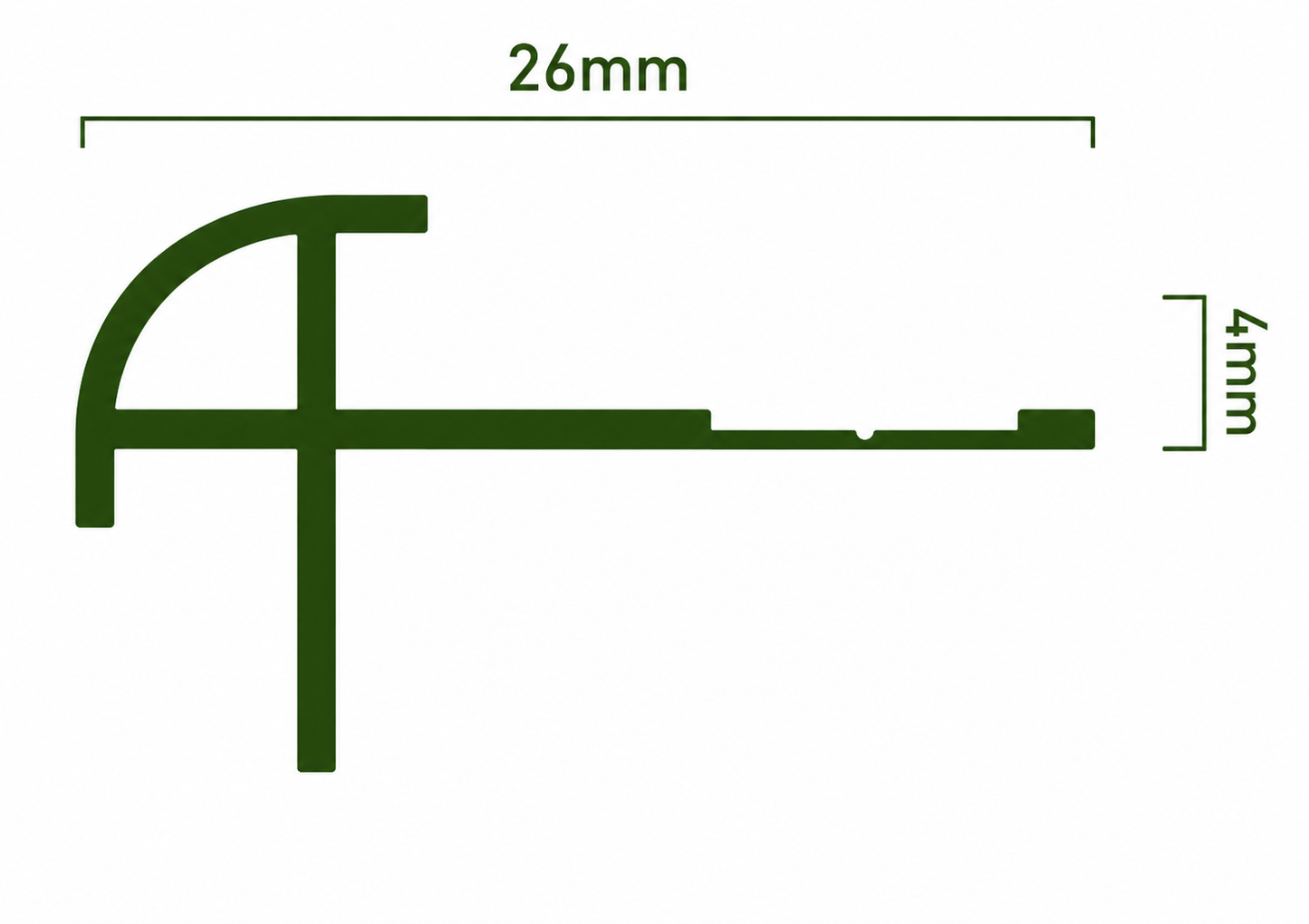 4mm Panel External Angle Strips cross section view