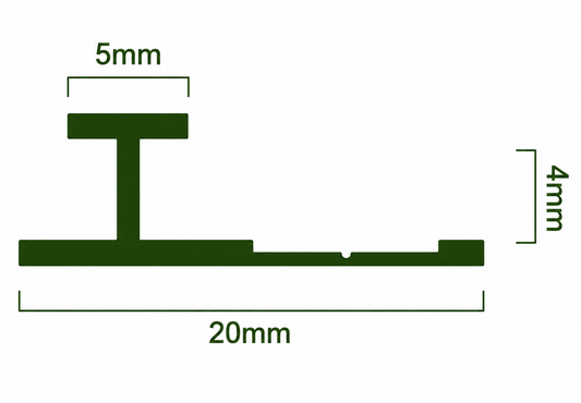 4mm-wall-panel-flat-join-trim-black-aluminium cross-section diagram