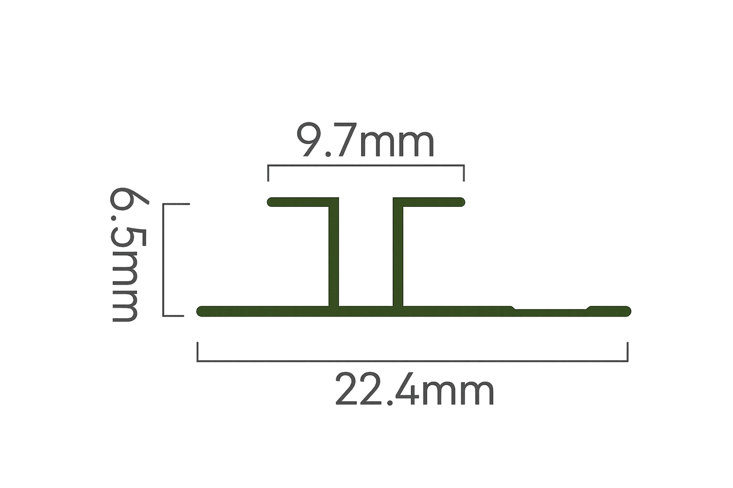 5mm Flat Wall Panel Double-I Join Trim cross-section diagram