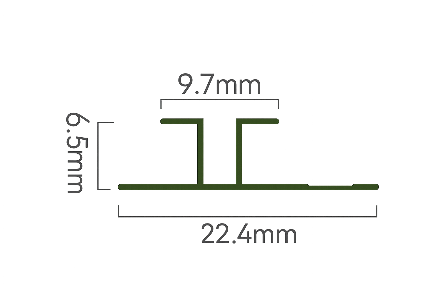 5mm Flat Wall Panel Double-I Join Trim cross-section diagram