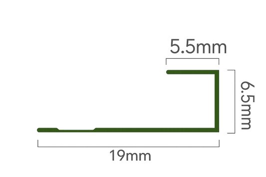 5mm Flat Wall Panel End Trim cross-section diagram
