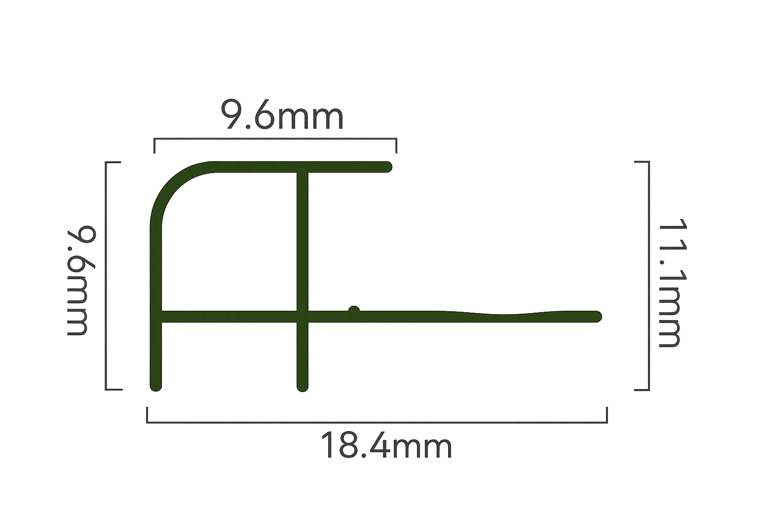 5mm Flat Wall Panel External Corner Trim cross-section diagram