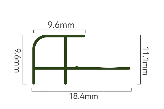 5mm Flat Wall Panel External Corner Trim cross-section diagram