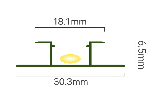5mm LED Joining Trim for Flat Wall Panels cross-section diagram