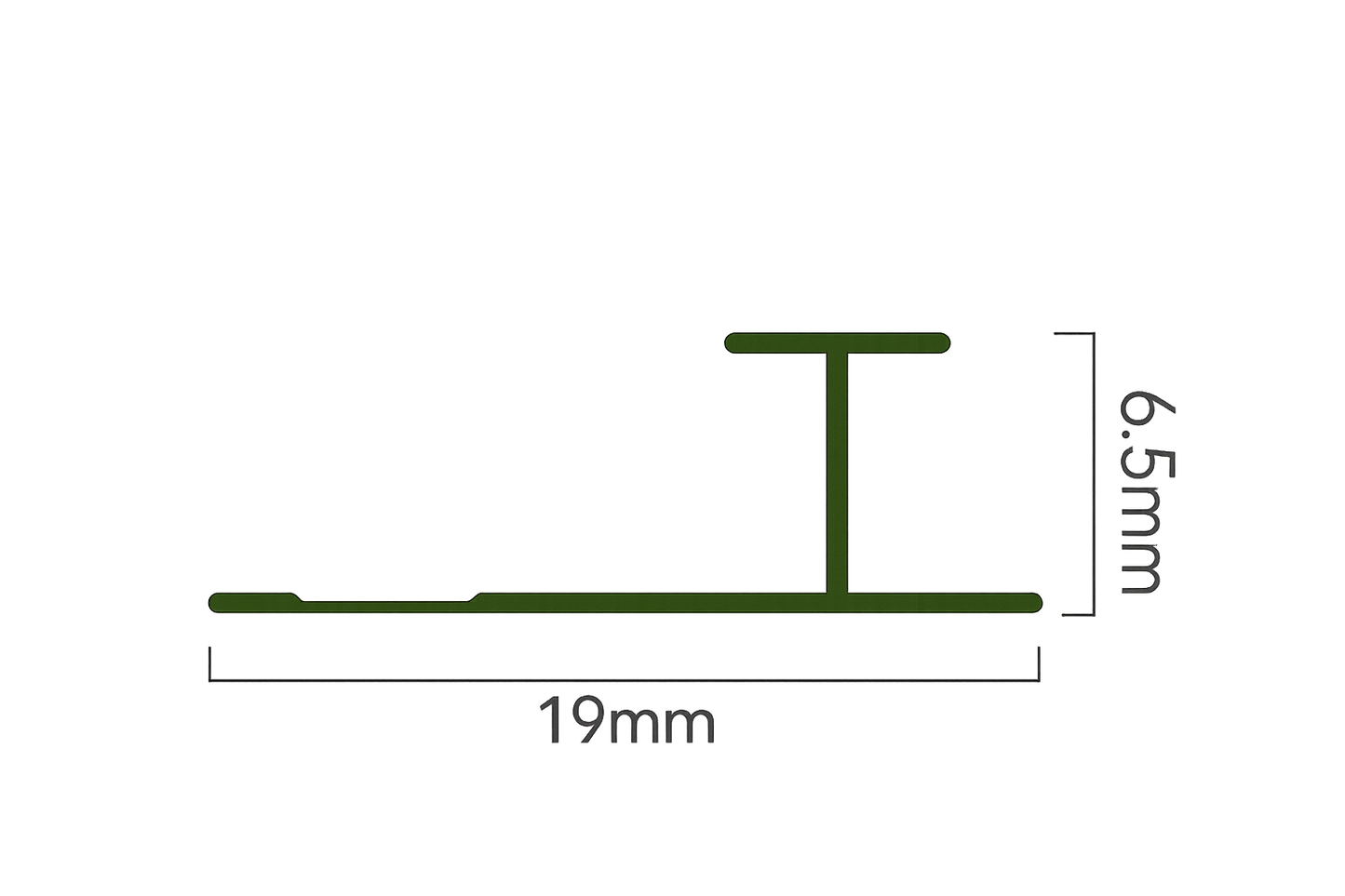 5mm T-Shape Joining Trim for Flat Wall Panels cross-section diagram
