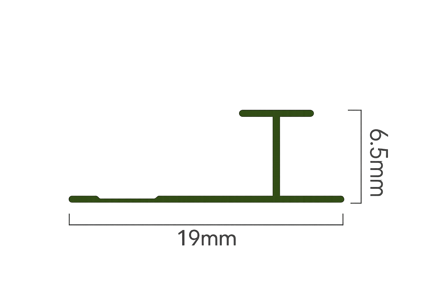5mm T-Shape Joining Trim for Flat Wall Panels cross-section diagram