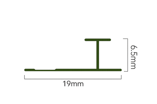 5mm T-Shape Joining Trim for Flat Wall Panels cross-section diagram
